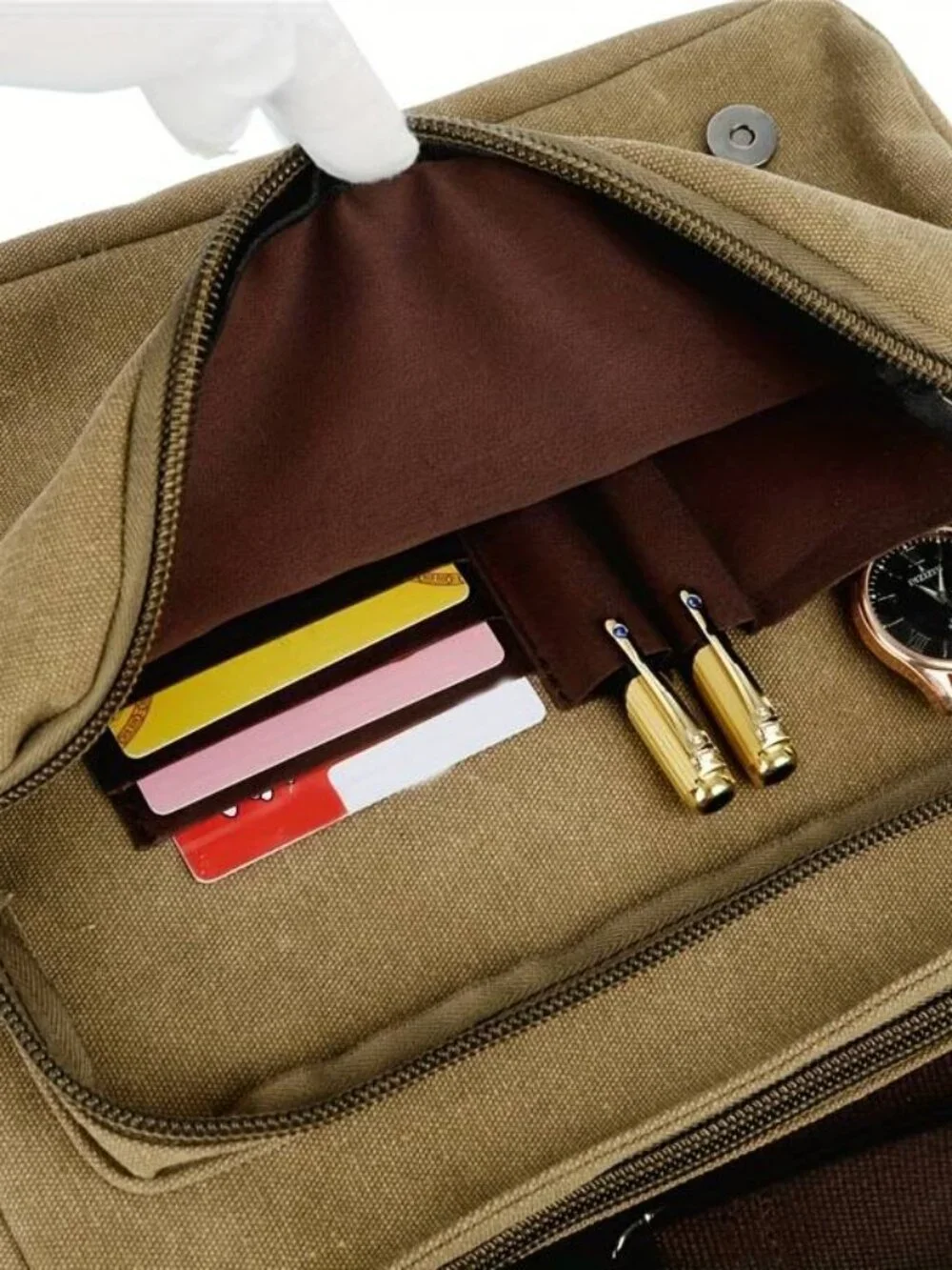 Vintage Canvas Messenger Bag Crossbody for School